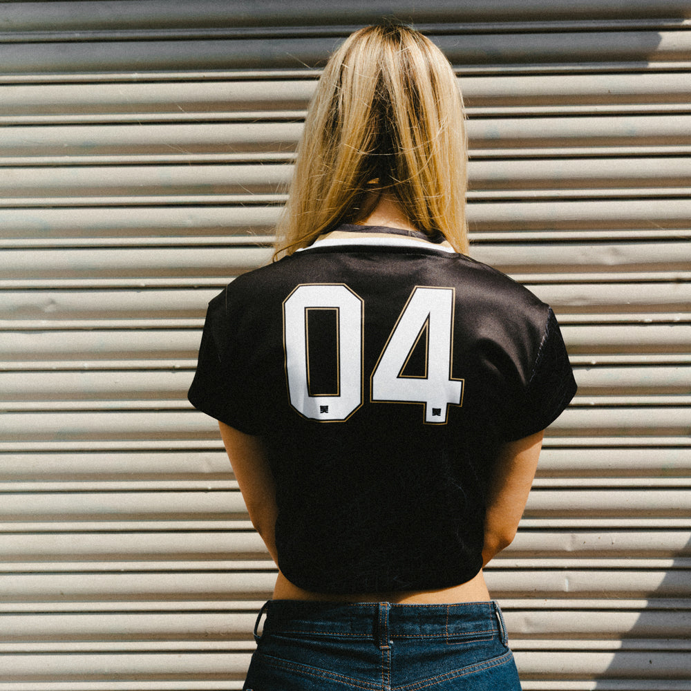 Shogun Cropped Football Shirt Black