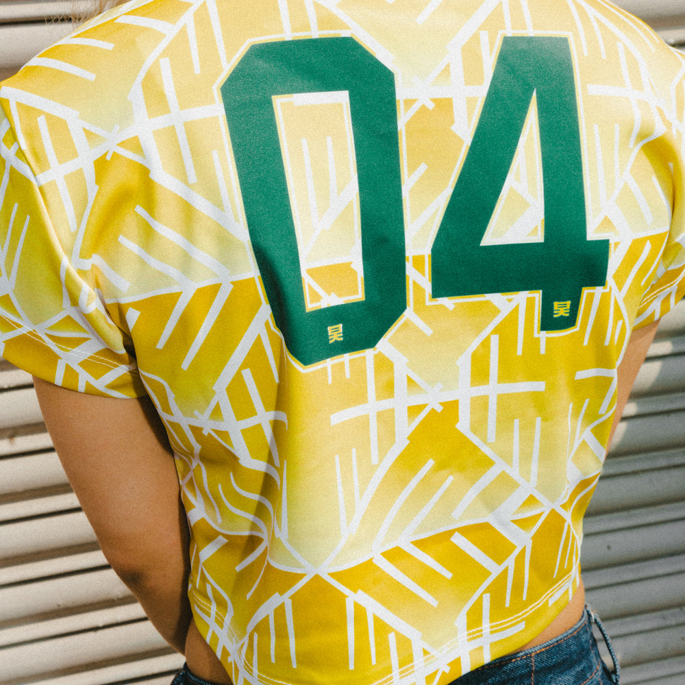 Shogun Cropped Football Shirt Yellow